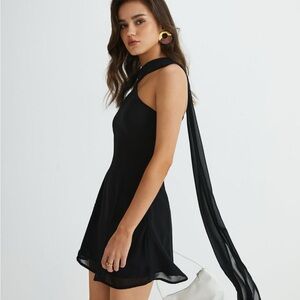 Commense black scarf dress